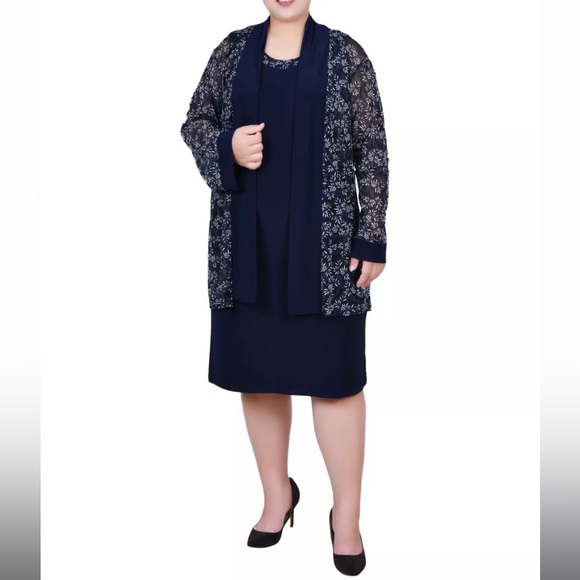 NY Collection Dresses & Skirts - NY Collection | NWT Women’s 2 Piece Set Floral Sheer Cardigan & Dress